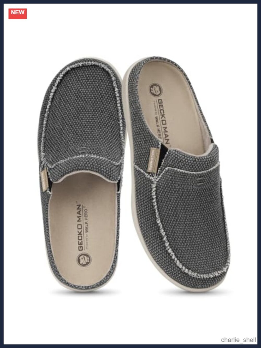 Men's Slippers with Arch Support Non-Slip Sole Open-Back House Shoes